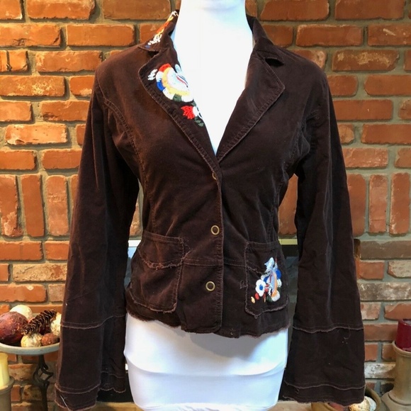 EMBROIDERED FLOWER BIRD Accent Layering JACKET - Picture 4 of 13
